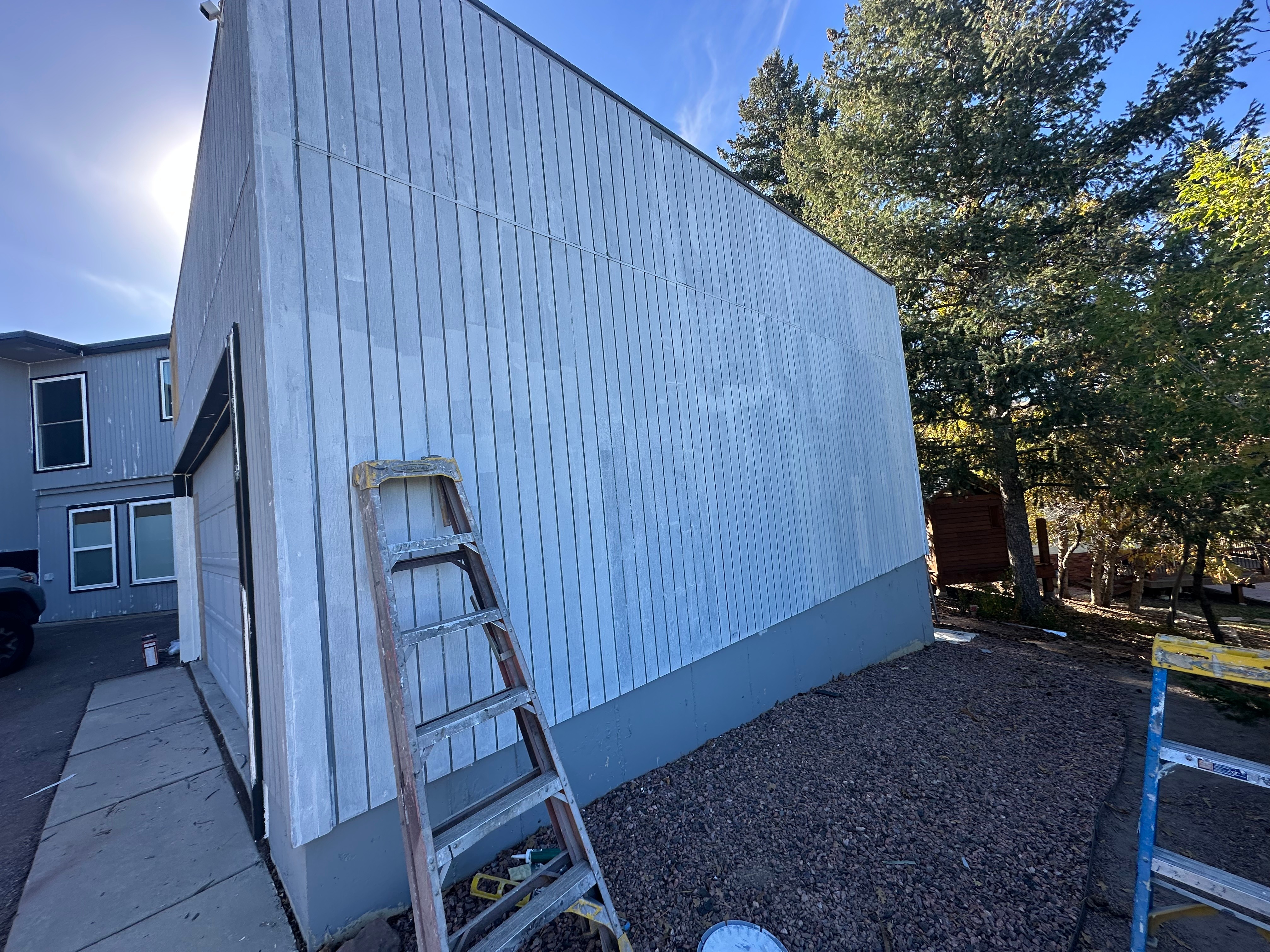 Exterior Wall Painting - White Siding